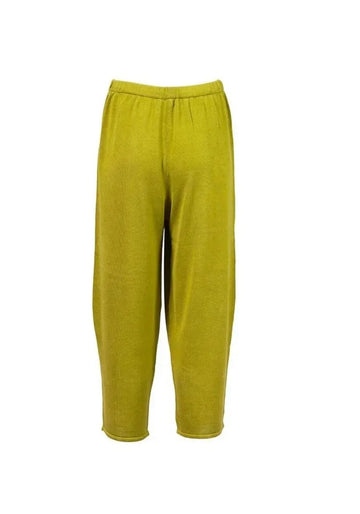 Trousers Oriental Knitted – Charteuse, silk, alternate view | Traces of Me