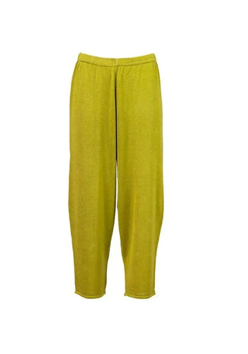 Trousers Oriental Knitted – Charteuse, silk, product view | Traces of Me