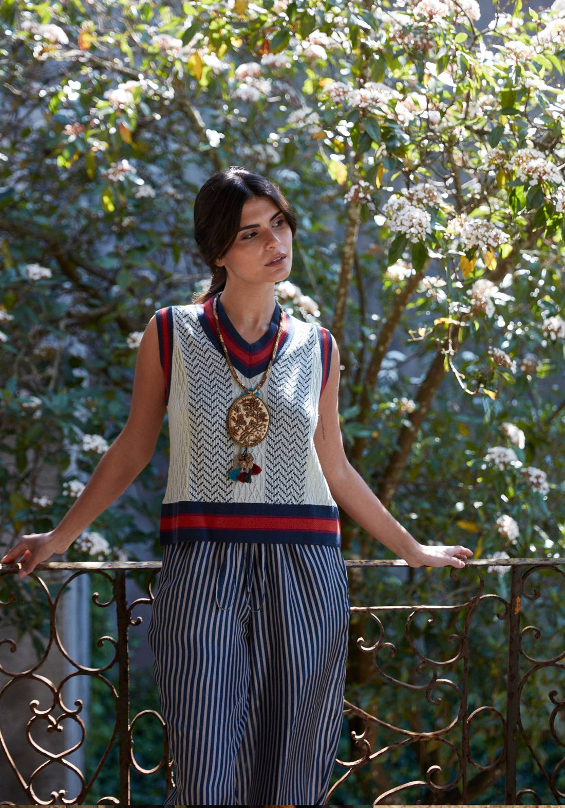 Trousers Oriental Stripes Indigo - Traces of Me
