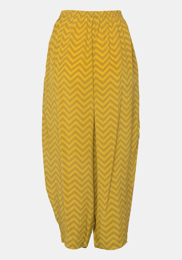Trousers Oriental Waves Antique Moss - Traces of Me