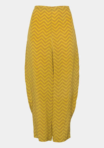 Trousers Oriental Waves Antique Moss - Traces of Me