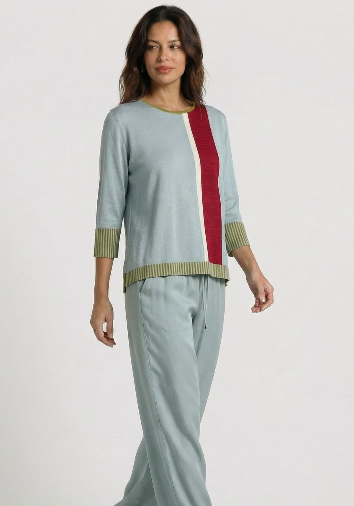 Pantalones Peter Jadeite – seda, vista alternativa | Traces of Me