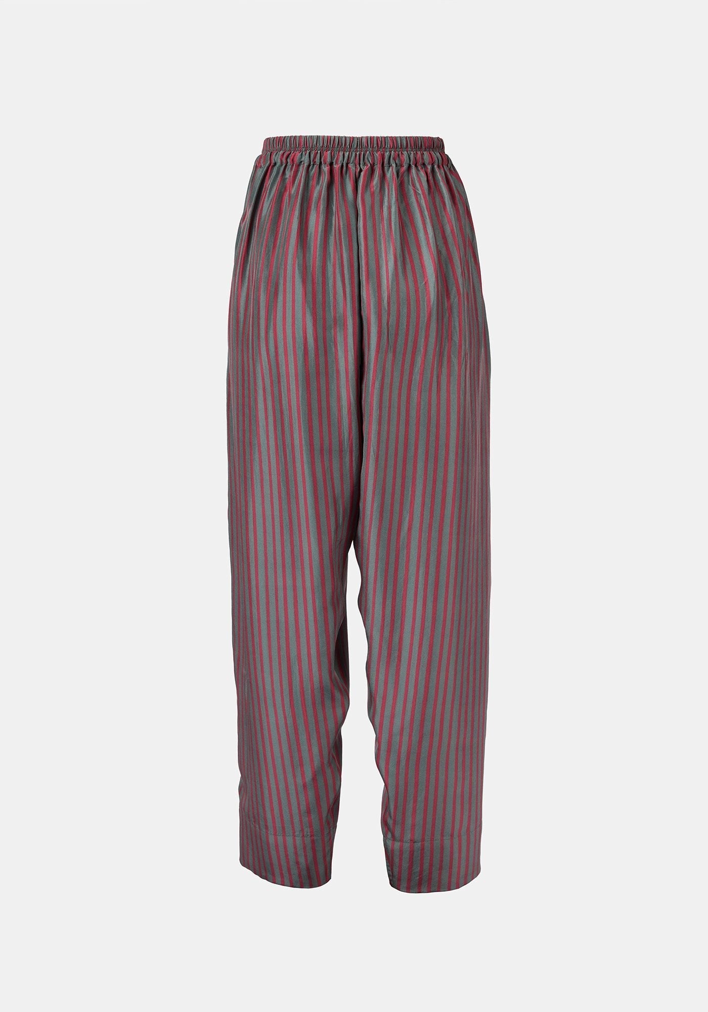 Trousers Peter Stripes Duck Green l Cheery - Traces of Me