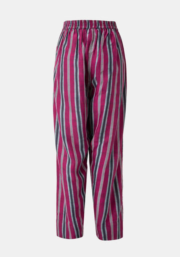 Calças Peter Stripes Mood – Beet Red, seda, vista alternativa | Traces of Me