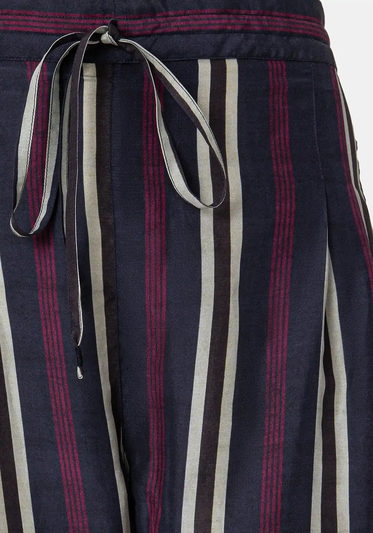 Calças Peter Stripes Mood – Indigo, seda, vista alternativa | Traces of Me