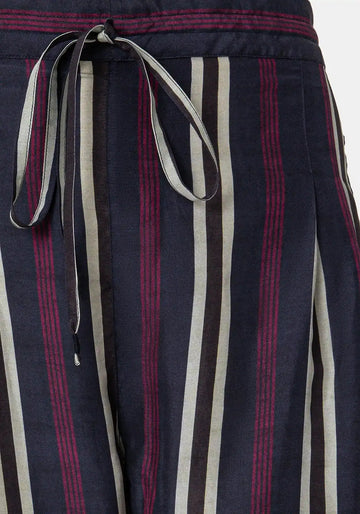 Calças Peter Stripes Mood – Indigo, seda, vista alternativa | Traces of Me