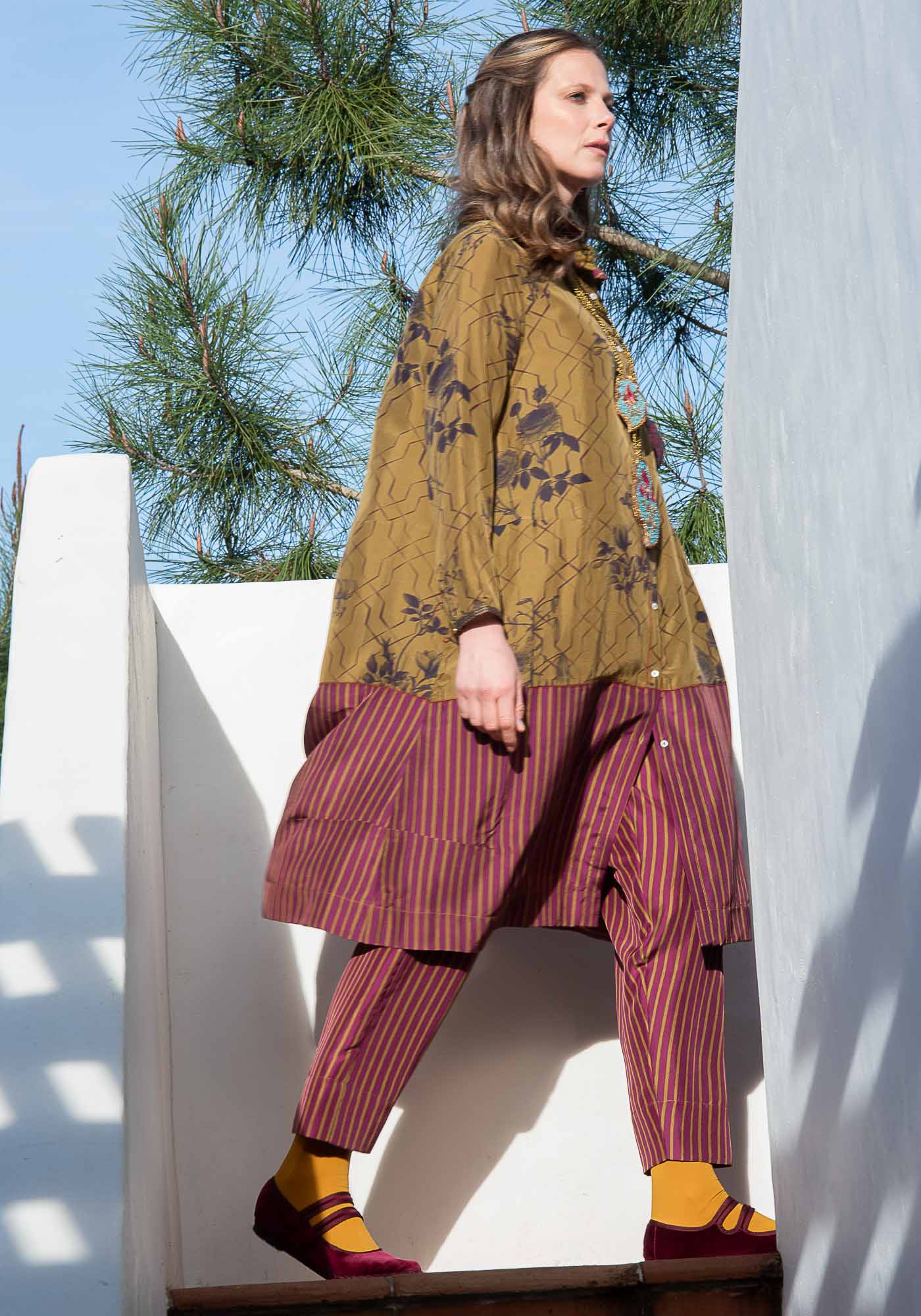 Trousers Peter Stripes Prune - Traces of Me