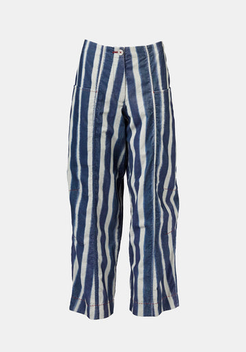 Trousers Zayin Watercolour Stripes Indigo - Traces of Me
