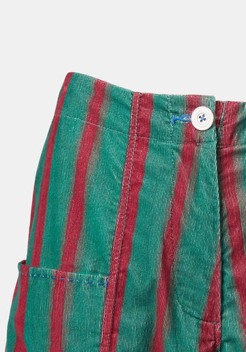 Trousers Zayin Watercolour Stripes Malachite Green - Traces of Me