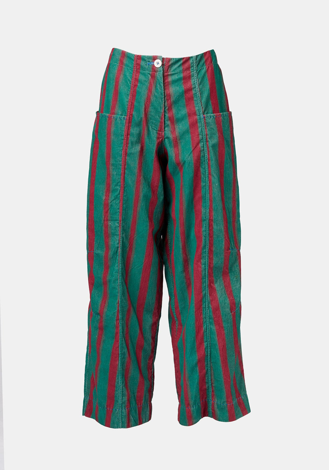 Trousers Zayin Watercolour Stripes Malachite Green - Traces of Me
