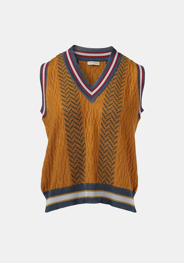 Vest Tender Jacquard Cable Amber - Traces of Me