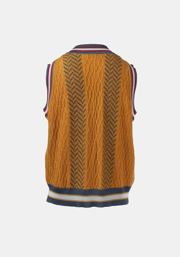 Vest Tender Jacquard Cable Amber - Traces of Me