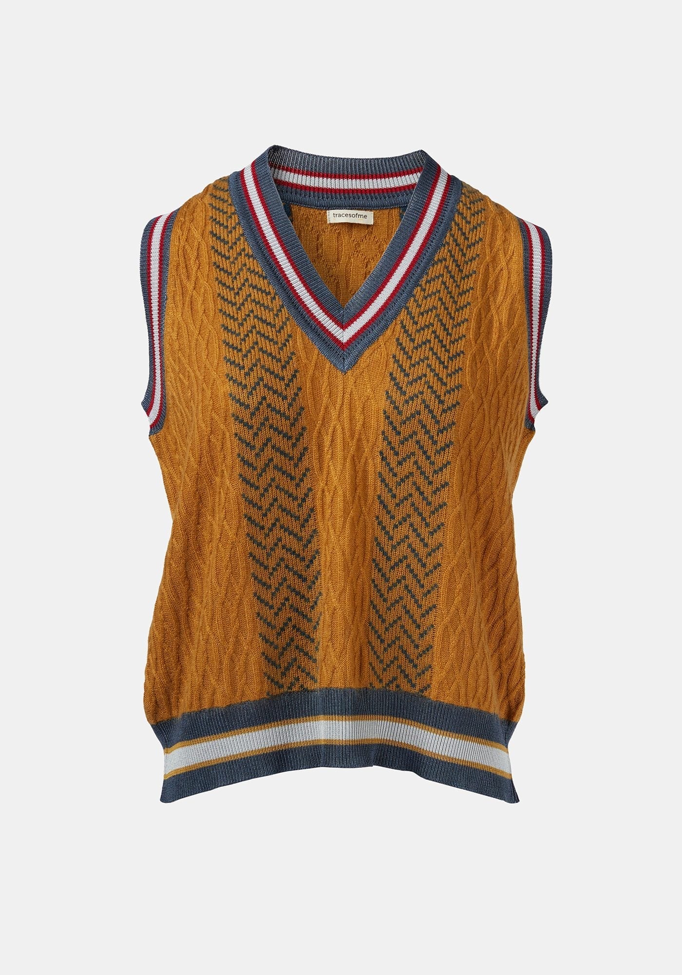 Vest Tender Jacquard Cable Amber - Traces of Me