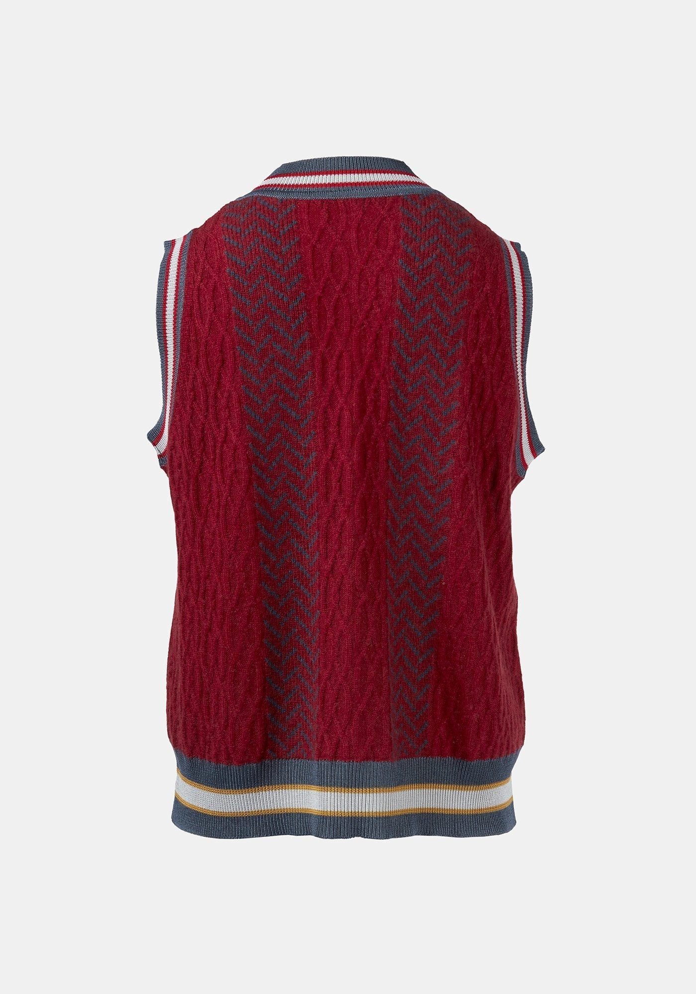 Vest Tender Jacquard Cable Cherry - Traces of Me