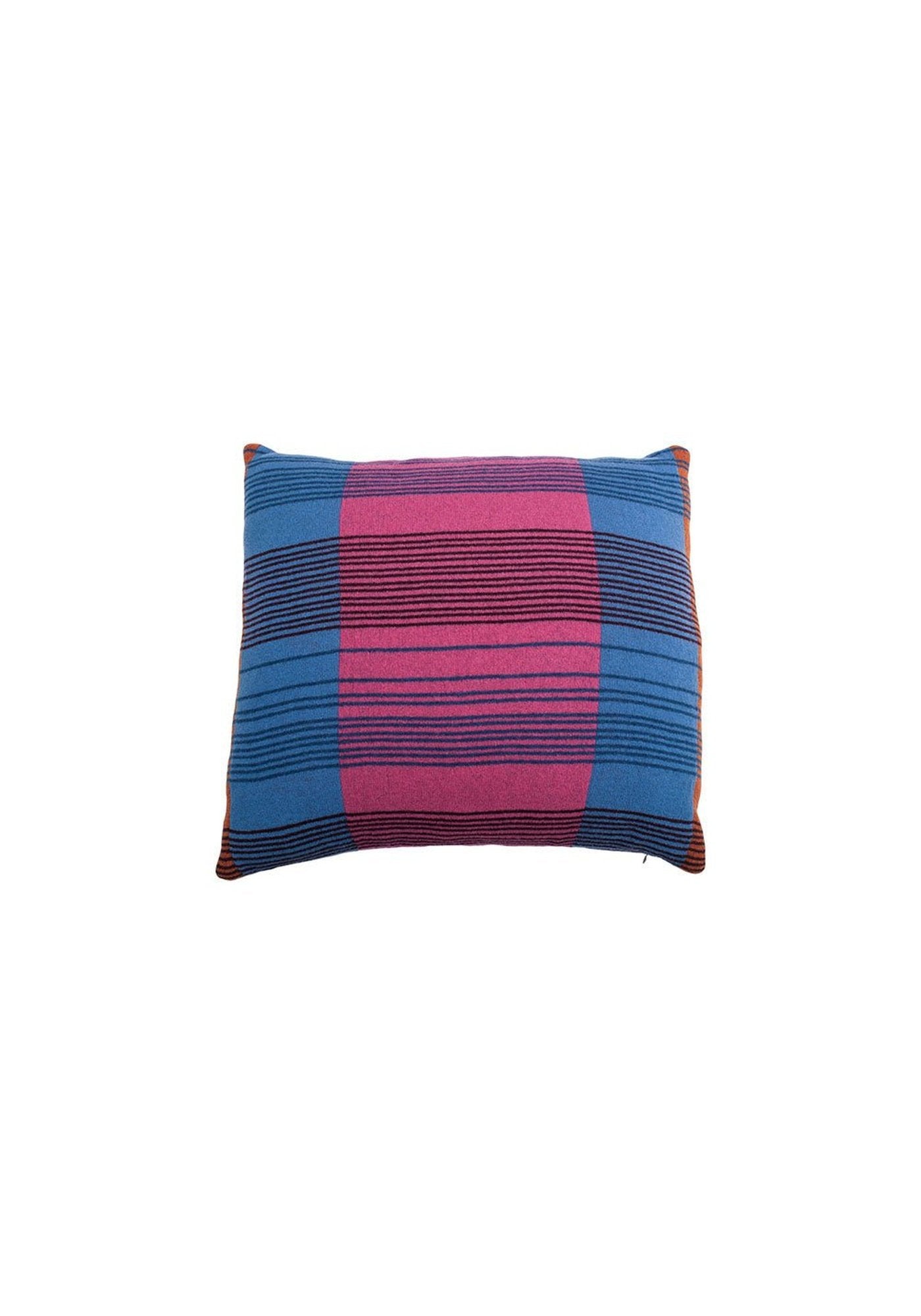 Knited Square Cushion Pink Tartan - Traces of Me